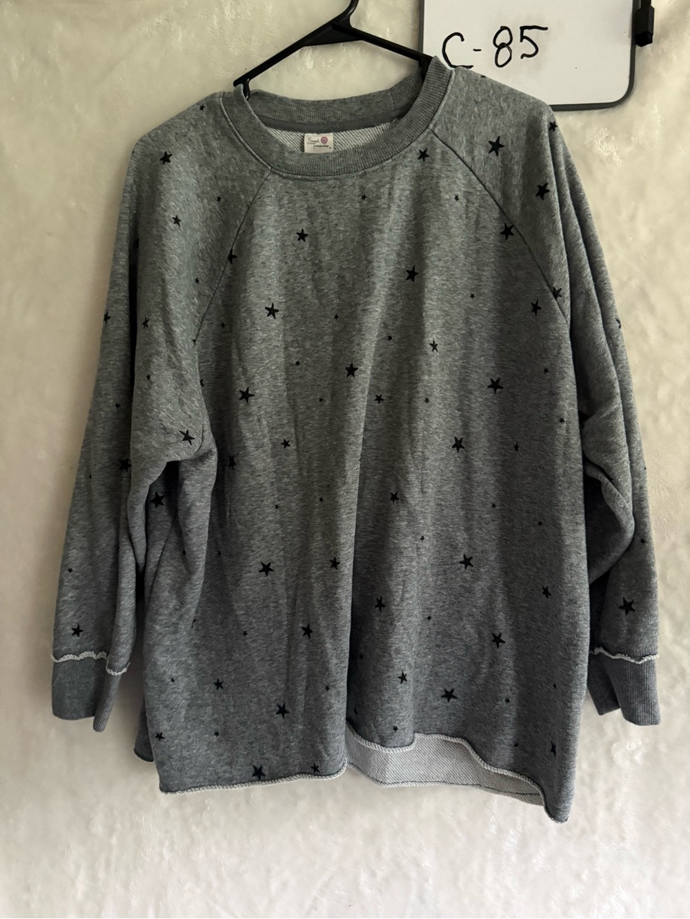 Secret Treasures Grey Star-Print Crewneck Sweatshirt